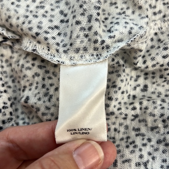 Ann Taylor Black and White Linen Blouse Size XXL - Picture 5 of 6